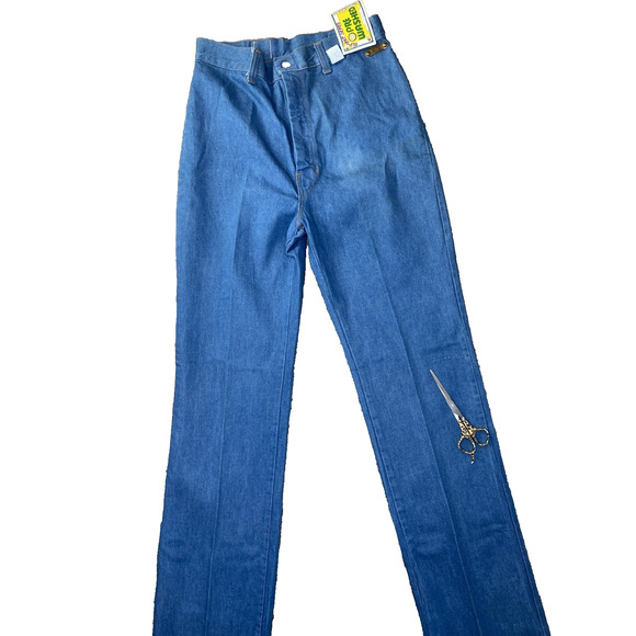 VINTAGE 70's Jeans Rumble Seats By Wilkins Pants 28" Waist NEW WITH TAGS & FLAWS - Picture 14 of 16